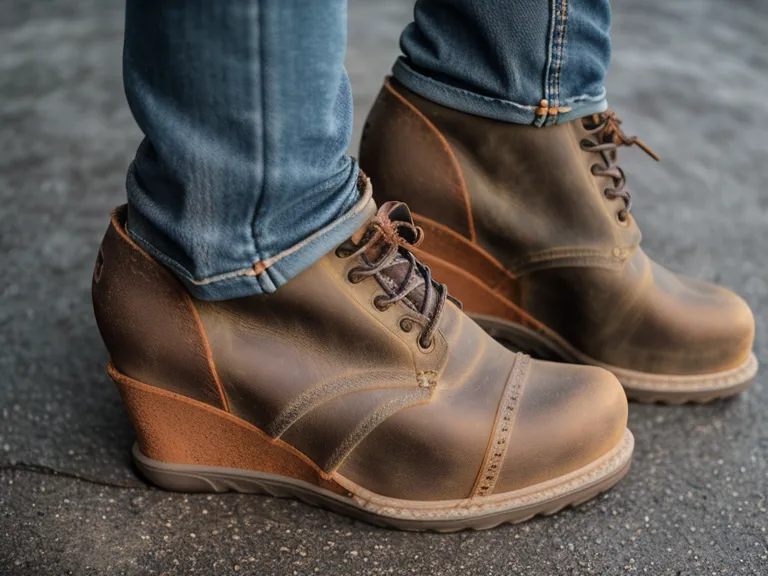 Close-up of the white wedge sole on a Georgia Boot showing surface area contact.