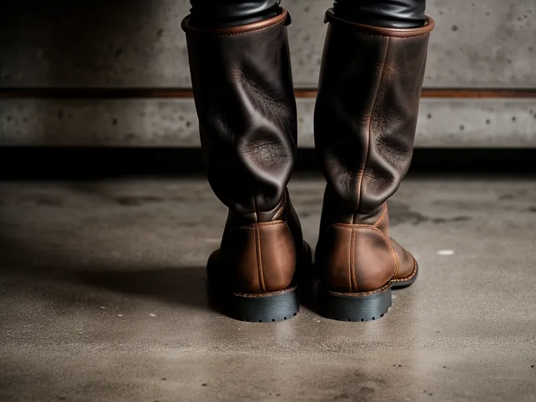 Close-up of Goodyear welt stitching where the upper meets the outsole on a work boot