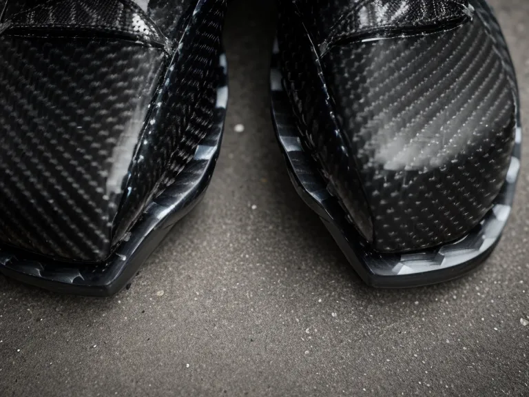 Close-up of a thin carbon fiber safety toe cap next to a bulkier composite toe inside a work boot