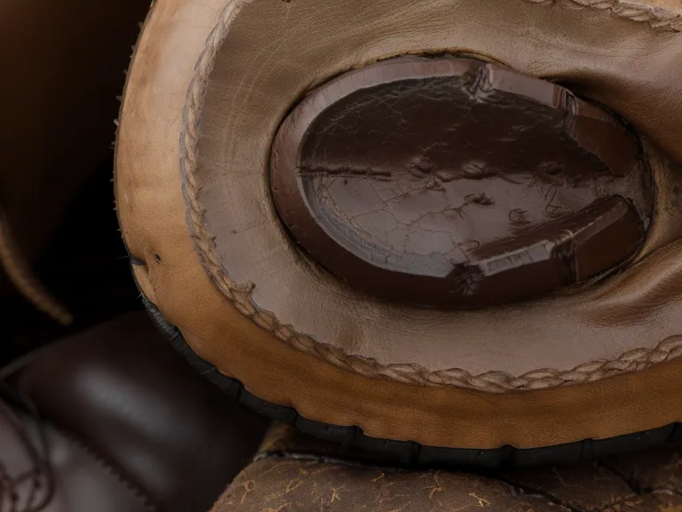 Detailed view of Goodyear welt stitching on a heavy-duty warehouse work boot