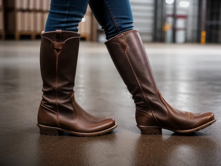 A person cleaning road salt off a brown leather boot with a rag.