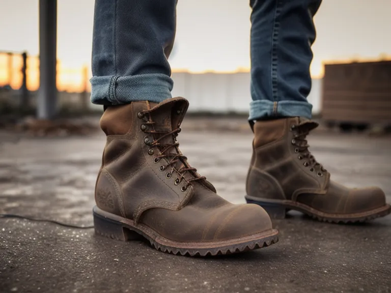 Wear patterns on Frye and Dr. Martens heritage leather boots after months of warehouse maintenance shifts