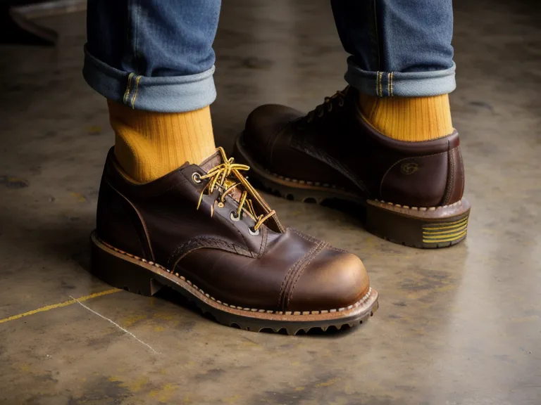 Goodyear welt construction on a Rocky safety-toe boot built for distribution center durability