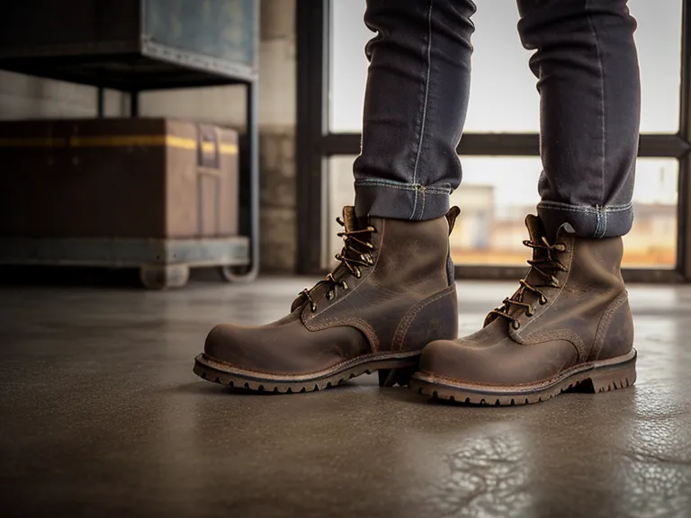 Close-up of Goodyear welt stitching, the work boot construction detail that outlasts a cemented sole