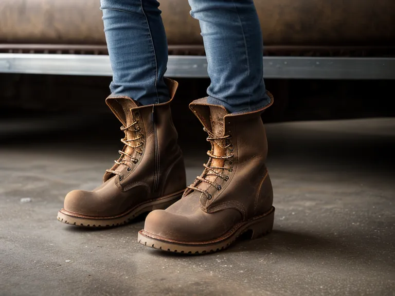 Welted work boot sole planted on an industrial maintenance floor during a shift